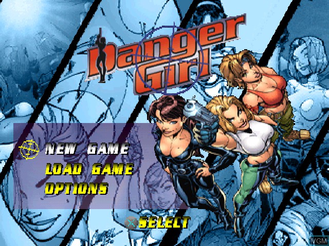 Menu screen of the game Danger Girl on Sony Playstation