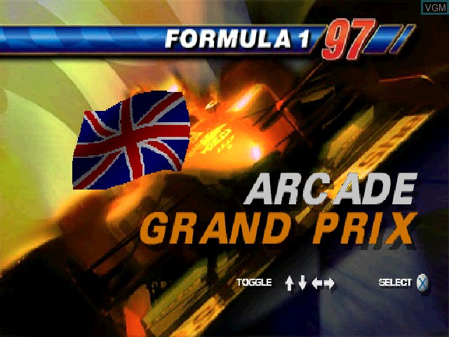 Menu screen of the game Formula 1 97 on Sony Playstation
