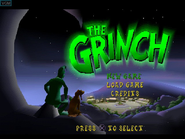 Menu screen of the game Grinch, The on Sony Playstation