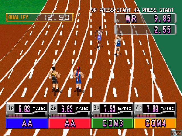 Menu screen of the game International Track & Field on Sony Playstation