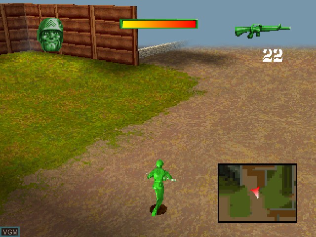 Menu screen of the game Army Men - Sarge's Heroes on Sony Playstation