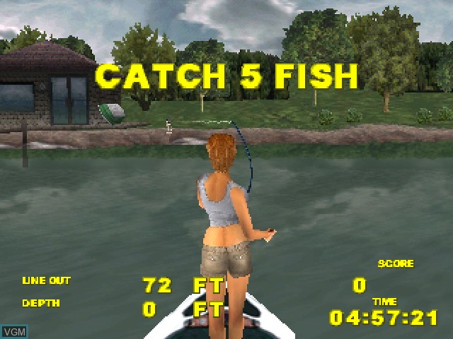 Menu screen of the game Big Bass Fishing on Sony Playstation