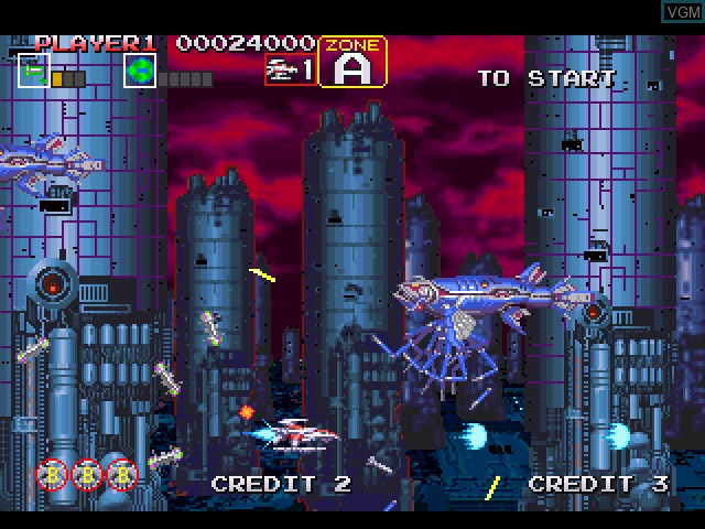 Menu screen of the game Darius Gaiden on Sony Playstation