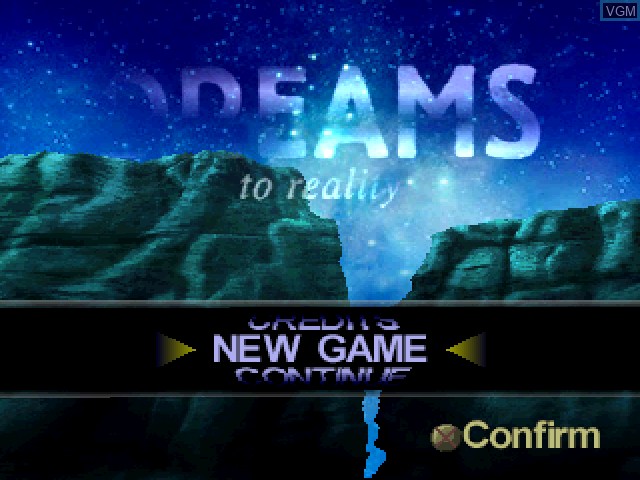 Menu screen of the game Dreams on Sony Playstation