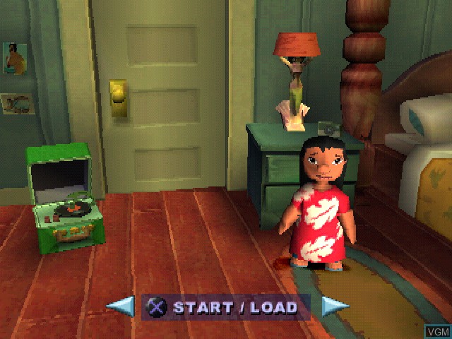 Menu screen of the game Lilo & Stitch on Sony Playstation