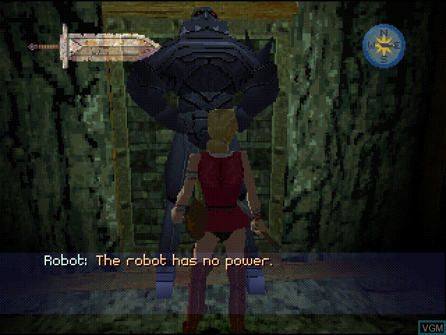 Menu screen of the game Excalibur 2555 A.D. on Sony Playstation