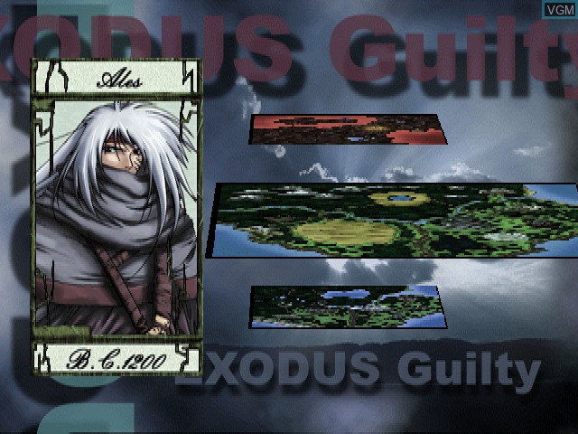 Menu screen of the game Exodus Guilty on Sony Playstation