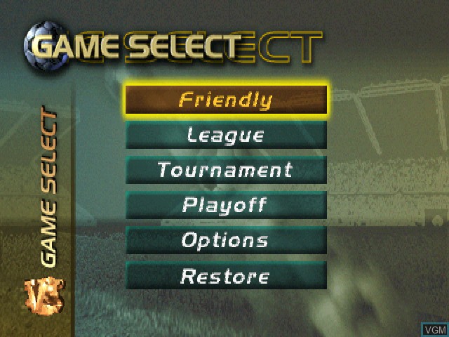 Menu screen of the game FIFA Soccer 96 on Sony Playstation