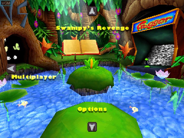 Menu screen of the game Frogger 2 - Swampy's Revenge on Sony Playstation