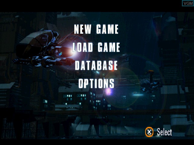Menu screen of the game G-Police - Weapons of Justice on Sony Playstation