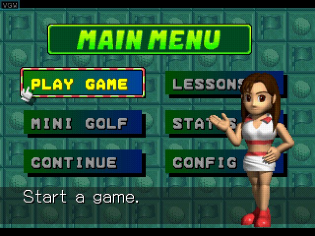 Menu screen of the game Hot Shots Golf on Sony Playstation
