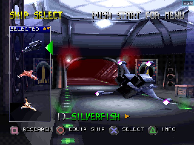 Menu screen of the game Invasion From Beyond on Sony Playstation