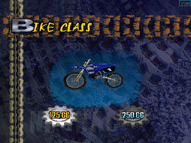 Menu screen of the game Jeremy McGrath Supercross 2000 on Sony Playstation