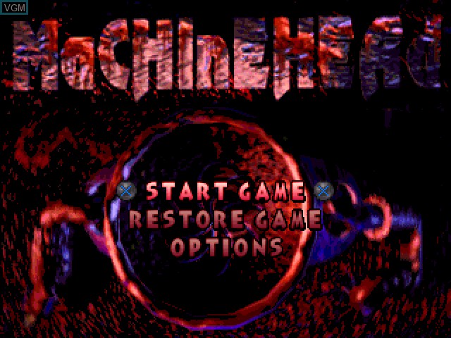 Menu screen of the game Machine Head on Sony Playstation