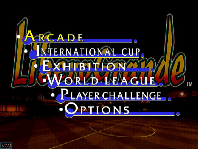 Menu screen of the game Libero Grande on Sony Playstation