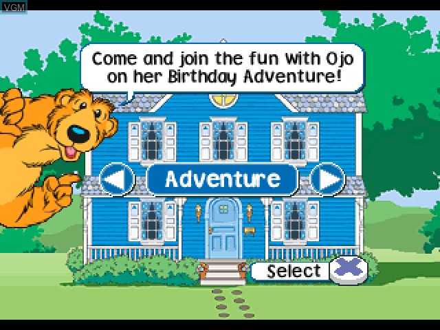 Menu screen of the game Jim Henson's Bear in the Big Blue House on Sony Playstation