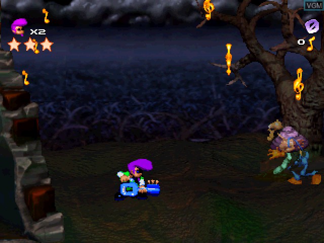 Menu screen of the game Johnny Bazookatone on Sony Playstation