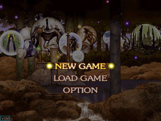 Menu screen of the game Lunatic Dawn III on Sony Playstation