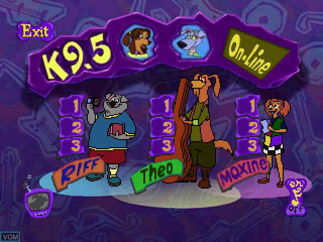 Menu screen of the game K9.5 3 - Webtunes on Sony Playstation