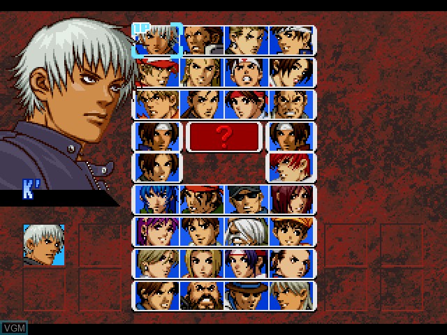 Menu screen of the game King of Fighters '99, The on Sony Playstation