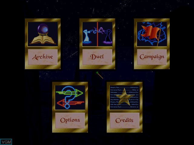Menu screen of the game Magic - The Gathering - BattleMage on Sony Playstation