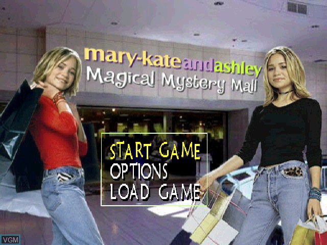 Menu screen of the game Mary-Kate and Ashley - Magical Mystery Mall on Sony Playstation