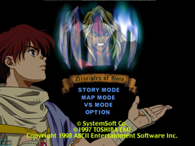 Menu screen of the game Master of Monsters - Disciples of Gaia on Sony Playstation