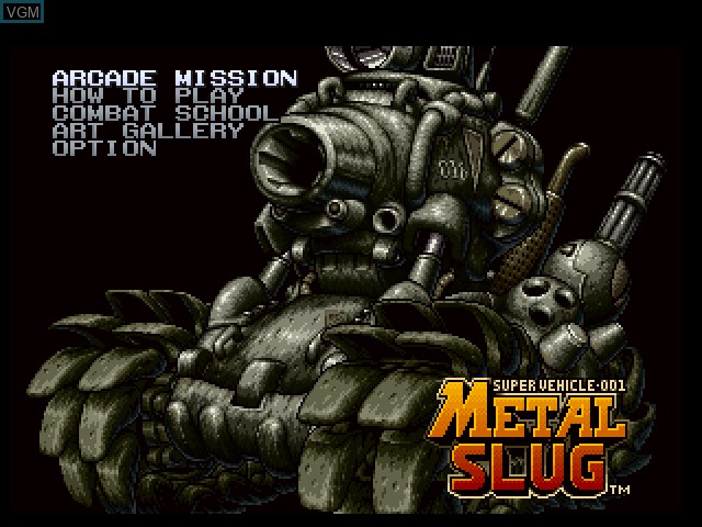 Menu screen of the game Metal Slug on Sony Playstation
