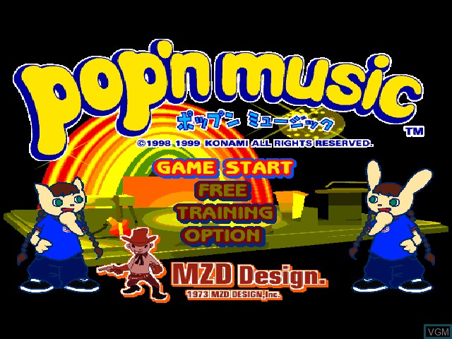 Menu screen of the game Pop'n Music on Sony Playstation