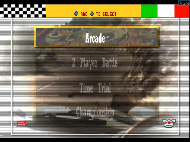 Menu screen of the game Mille Miglia on Sony Playstation