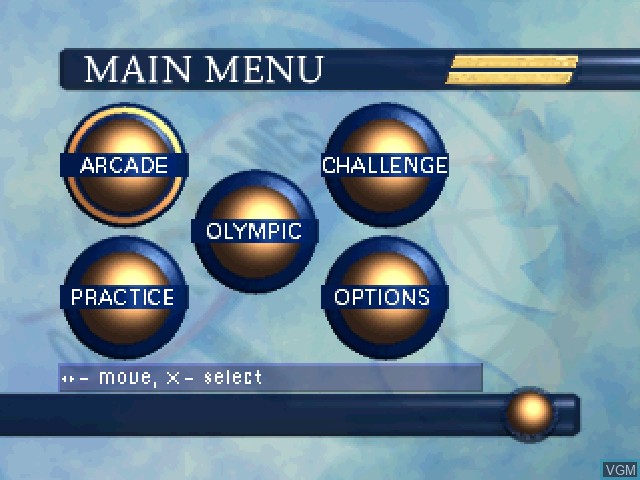 Menu screen of the game Olympic Summer Games - Atlanta 1996 on Sony Playstation