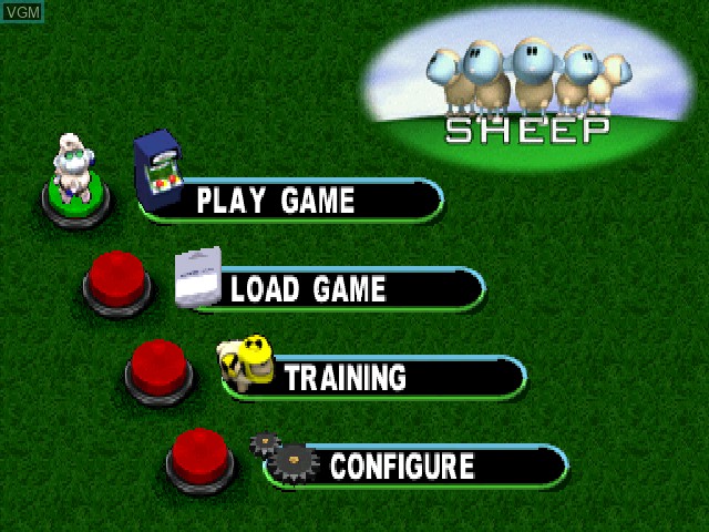 Menu screen of the game Sheep on Sony Playstation