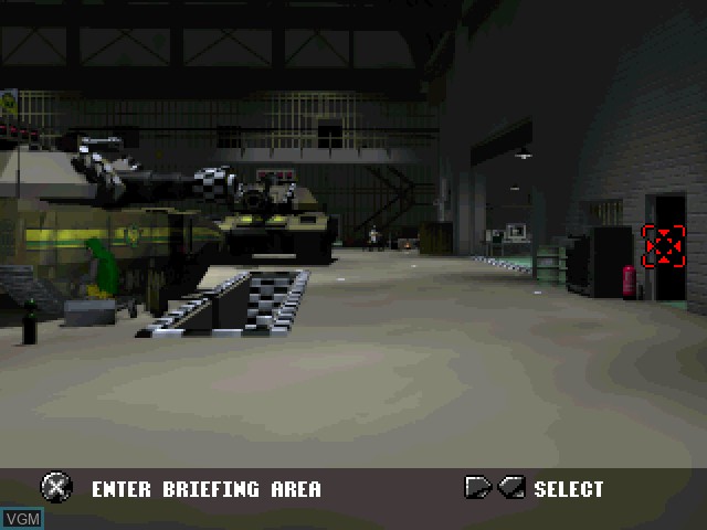 Menu screen of the game Shellshock on Sony Playstation