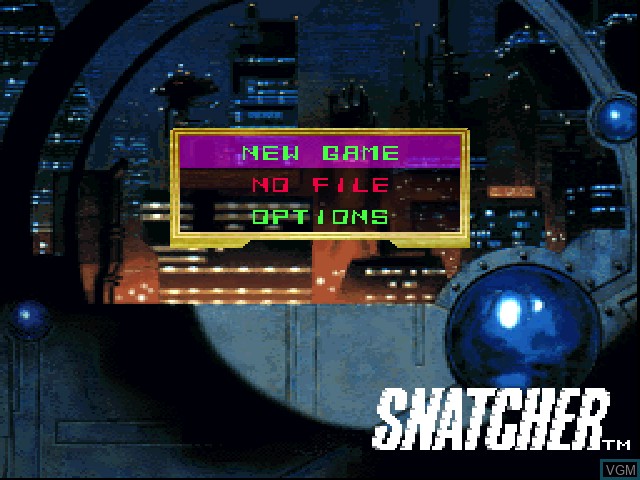 Menu screen of the game Snatcher on Sony Playstation