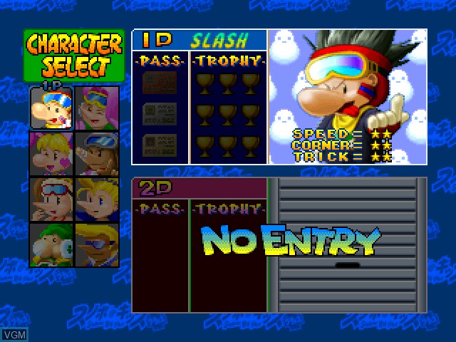 Menu screen of the game Snobow Kids Plus on Sony Playstation