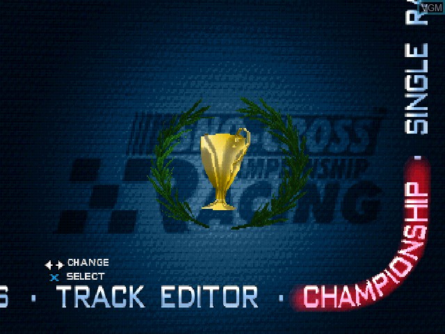 Menu screen of the game SnoCross Championship Racing on Sony Playstation