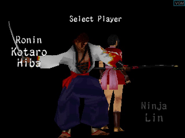 Menu screen of the game Soul of the Samurai on Sony Playstation