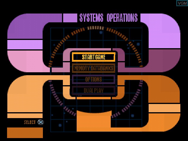 Menu screen of the game Star Trek - Invasion on Sony Playstation