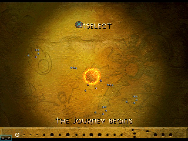 Menu screen of the game Populous - The Beginning on Sony Playstation