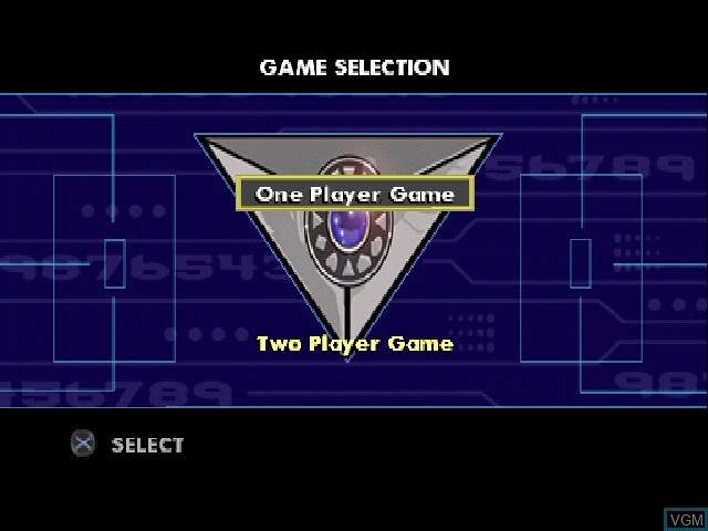 Menu screen of the game Power Rangers - Time Force on Sony Playstation