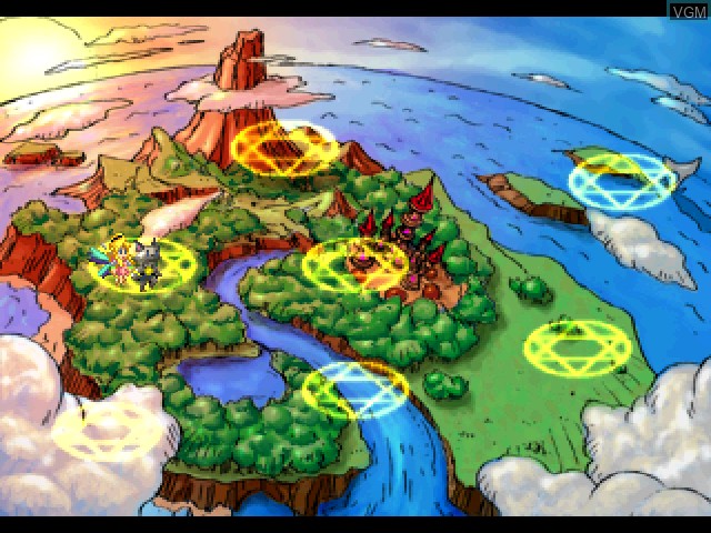 Menu screen of the game Prism Land Story on Sony Playstation