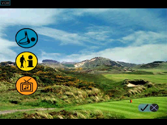 Menu screen of the game Pro 18 - World Tour Golf on Sony Playstation