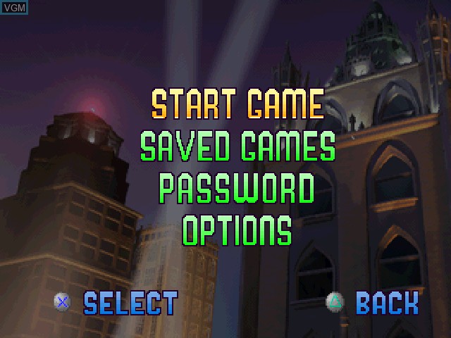 Menu screen of the game Rampage 2 - Universal Tour on Sony Playstation