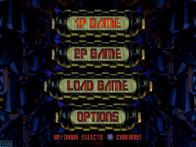 Menu screen of the game ReLoaded on Sony Playstation
