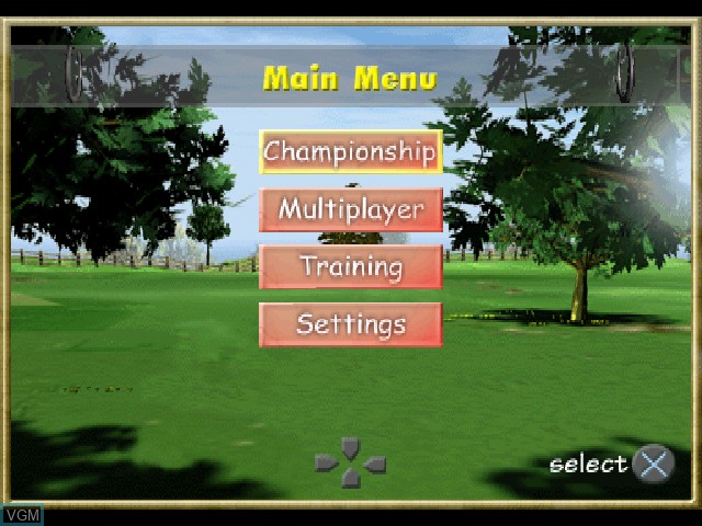 Menu screen of the game Mary King's Riding Star on Sony Playstation