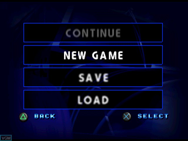 Menu screen of the game Team Losi RC Racer on Sony Playstation