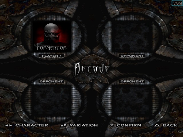 Menu screen of the game Thrill Kill on Sony Playstation