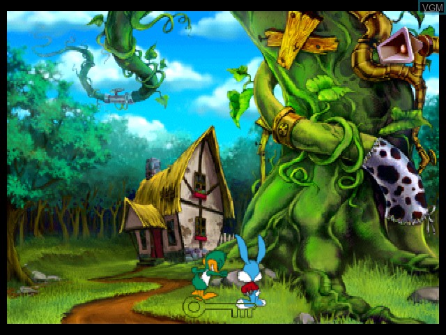 Menu screen of the game Tiny Toon Adventures - The Great Beanstalk on Sony Playstation