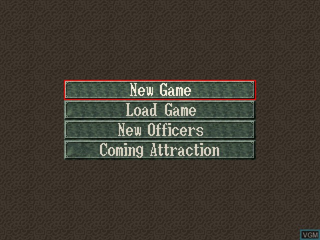 Menu screen of the game Romance of the Three Kingdoms VI - Awakening of the Dragon on Sony Playstation