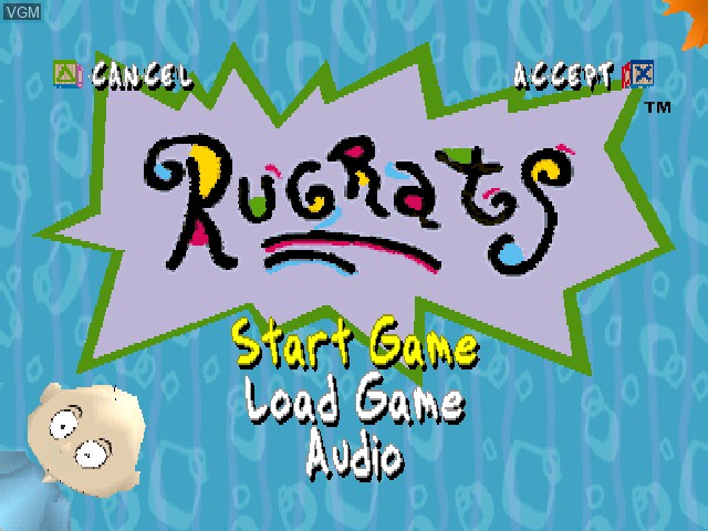 Menu screen of the game Rugrats - Search for Reptar on Sony Playstation